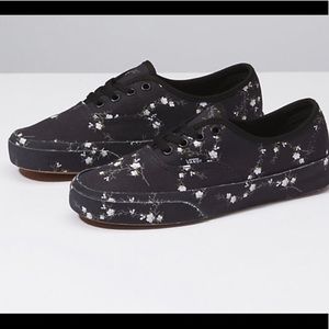 Midnight floral vans shoes